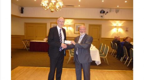 Cheque presentation of donation from The Provincial Grand Lodge of Stirlingshire